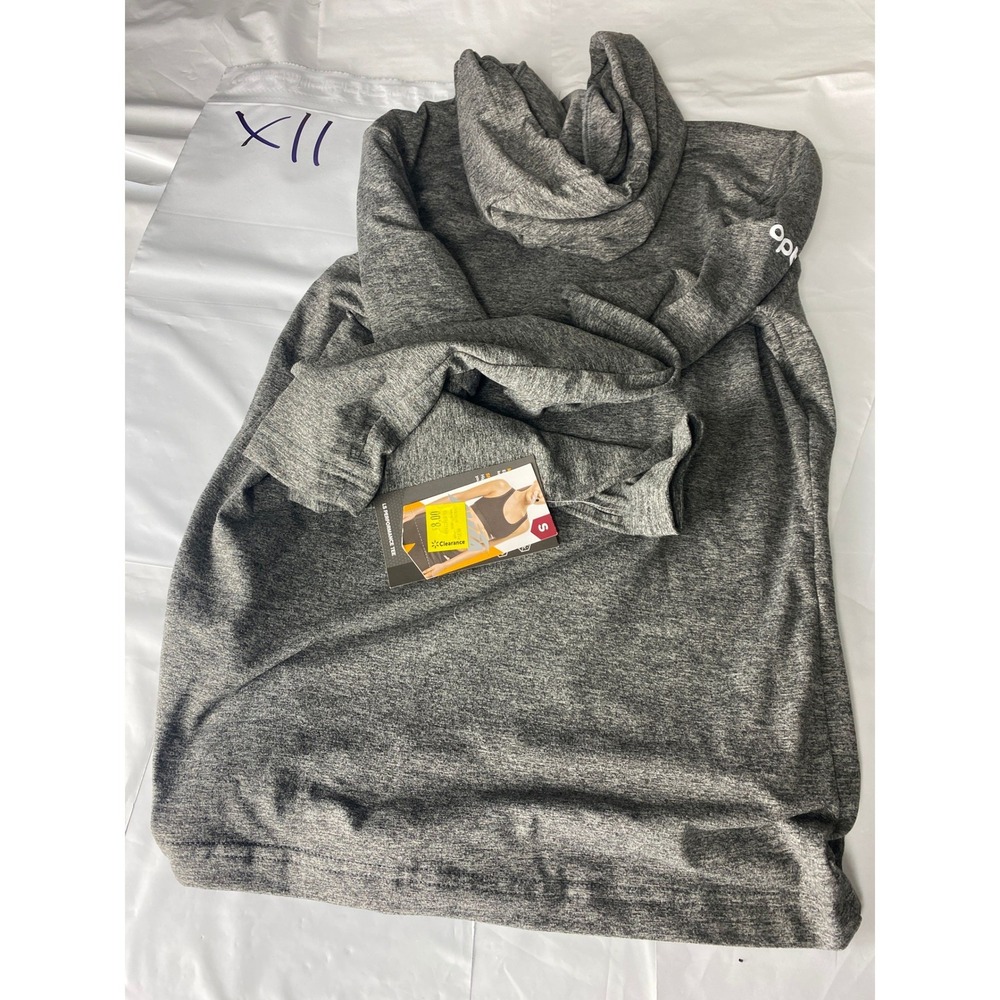 Avia Womens LS Performance Tee Small Heather‎ Gray Cowl Neck Hoodie NWT